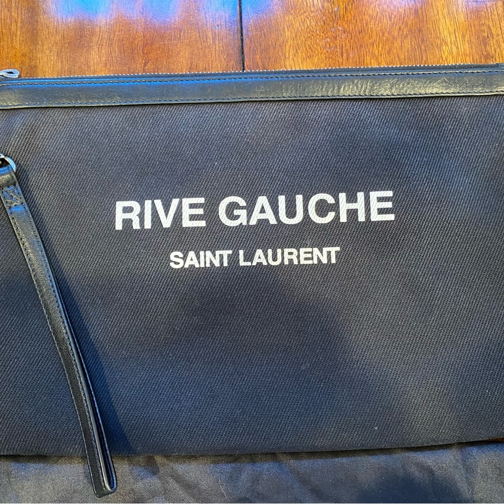 Yves Saint Laurent Canvas Wristlet/Pouch/Clutch-AUTHENTIC and CHIC